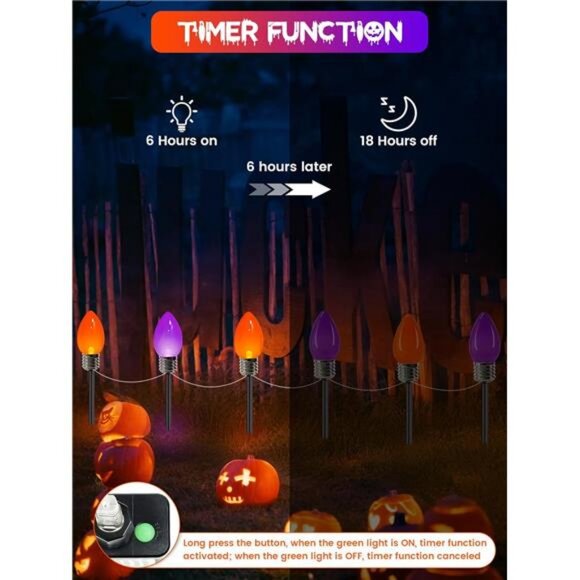12 Pack C9 Halloween Lights Outdoor, Jumbo Bulbs Outdoor Halloween Decorations - Picture 3 of 8